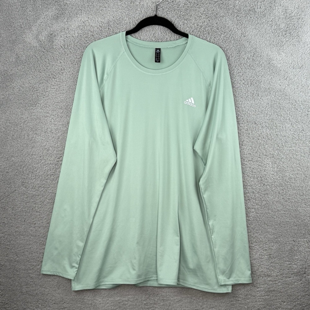 Adidas Golf Men's Solid Green Long Sleeve Shirt Size XL Lightweight Stretch EUC